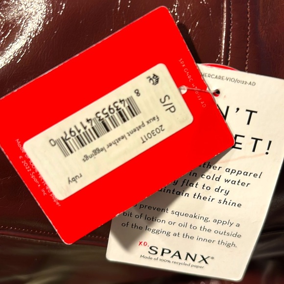 NEW SPANX - TALL length SPANXshape™ Faux Leather Patent Leggings - Picture 9 of 10